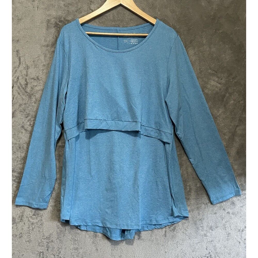 Latched Mama Blue Nursing Top